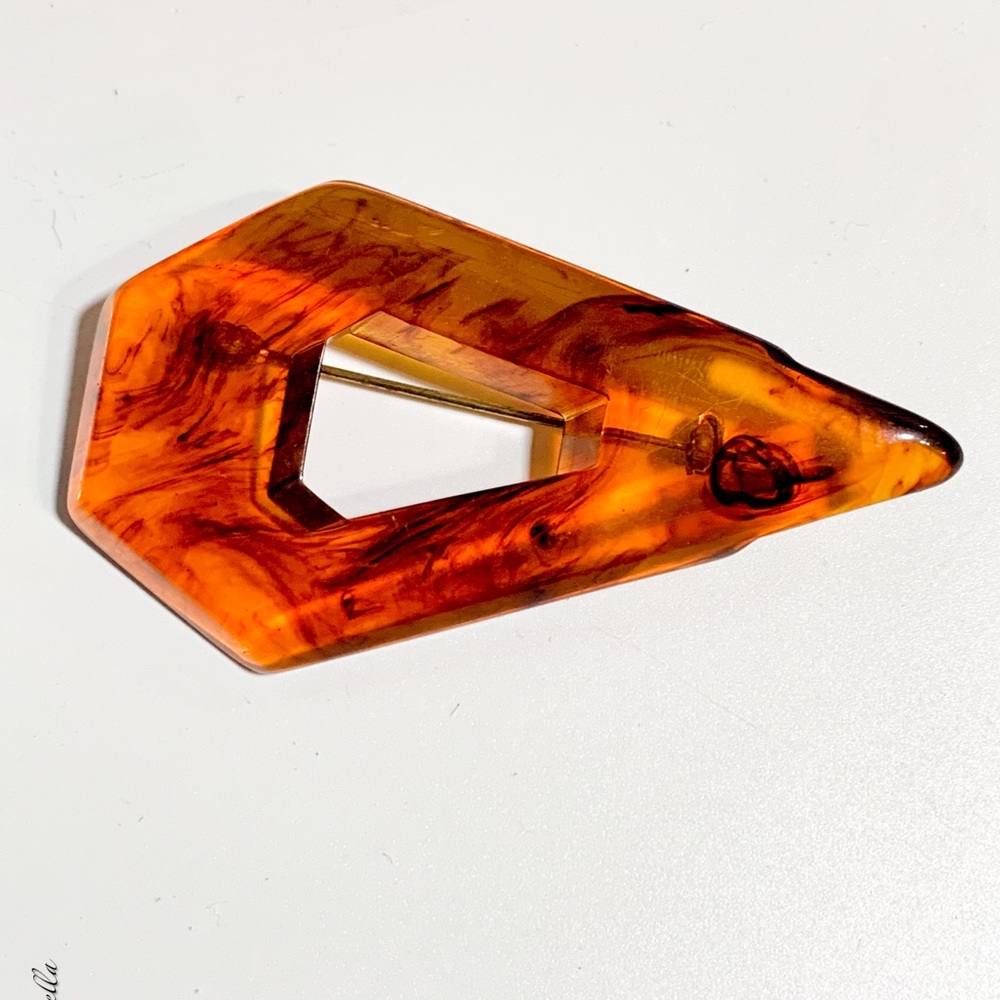 Vintage Apple Juice or Root Beer Bakelite Brooch